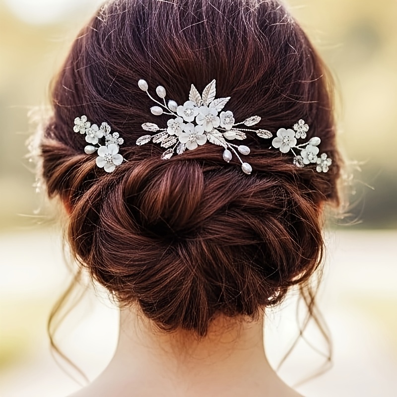 3pcs Bride Wedding Dress Hair Additions Headwear